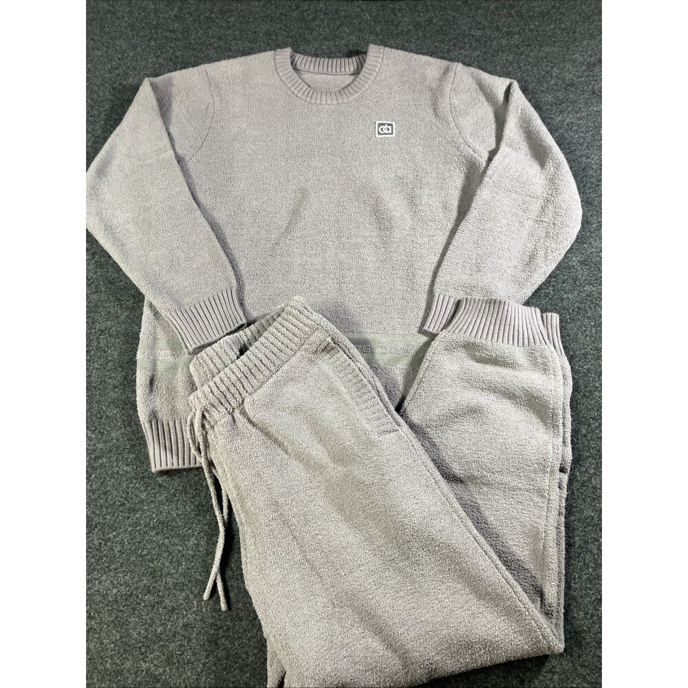 DAVID ARCHY Men's M Plush Fleece Pajama Set Cozy Lounge Sleepwear Purple Gray